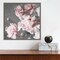 Pink Peonies on Gray II by Shawna Sullivan 16-in. W x 16-in. H. Canvas Wall Art Print Framed in Grey
